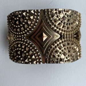 Signed Spring Street Gold tone Cuff Bracelet